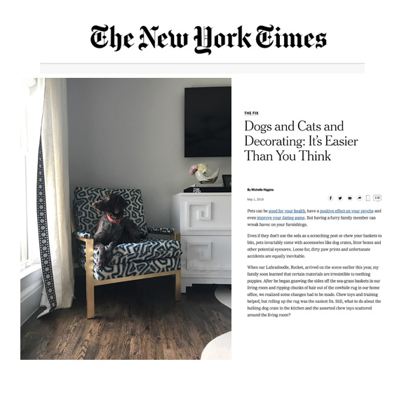 The New York Times {Dogs and Cats and Decorating: It’s Easier Than You Think}